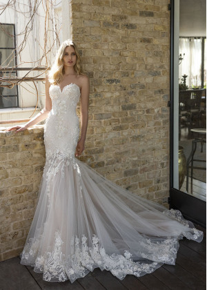 Strapless Classic Lace Tulle Wedding Dress Strapless Classic Lace Tulle Wedding Dress